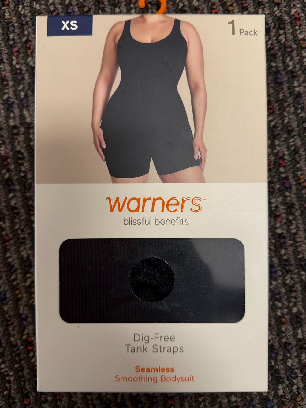 Warner's Black Seamless Smoothing Bodysuit with Tank Straps size XS